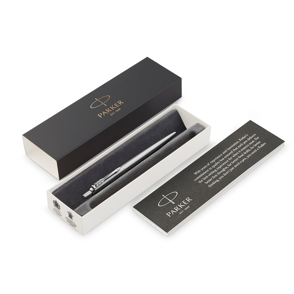Parker Jotter Stainless Steel Chrome Trim Gel Pen, Black Ink - Made In France  Parker Gel Ink Pens