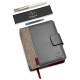 Parker Sonnet Sonnet Metal &amp; Pearl Lacquer CT 18K Solid Gold Palladium Nib with Notebook and Organizer  Parker Fountain Pens