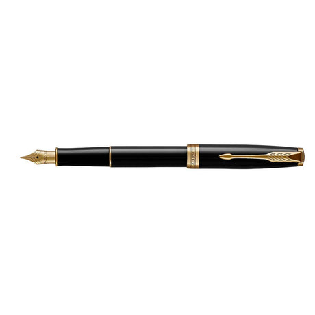 Parker Sonnet Lacquer Black Gold Trim Fountain Pen Fine  Parker Ballpoint Pen