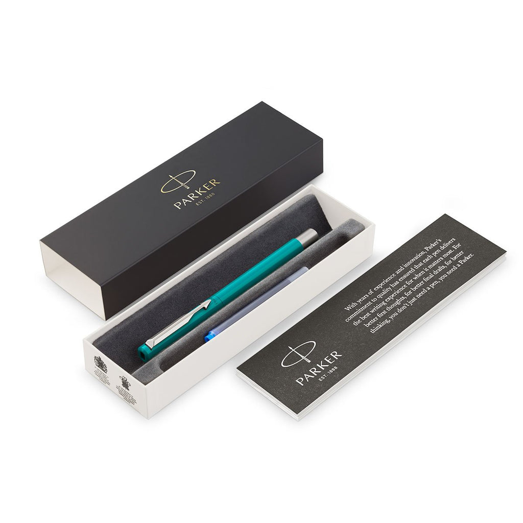 Parker Vector Blue Green Fountain Pen Fine Nib Made in France With Gift Box  Parker Fountain Pens