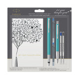 Parker Vector Blue Green Fountain Pen and Ballpoint Pen Set + Cartridges, Refills and Parker Notebook  Parker Fountain Pens