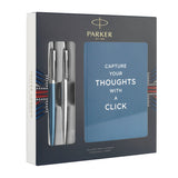 Parker Jotter London 2 Pen Gift Set with Notepad, Waterloo Blue and Stainless Steel  Parker Ballpoint Pen