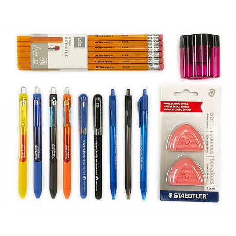 back to school bundle pens sharpener