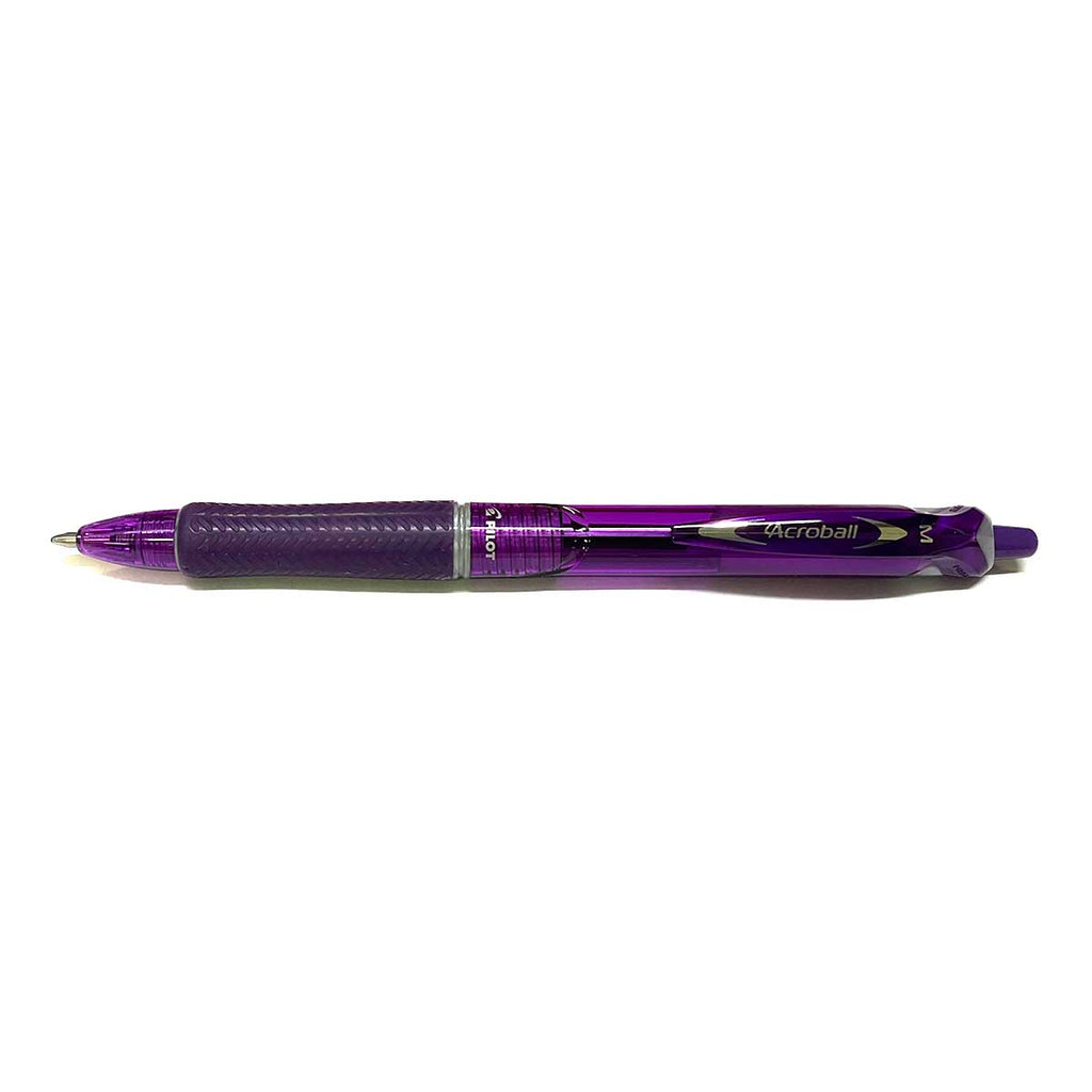 Pilot Acroball Purple Smooth Ballpoint Pen 1.0mm - Purple Ink, Retractable  Pilot Rollerball Pens
