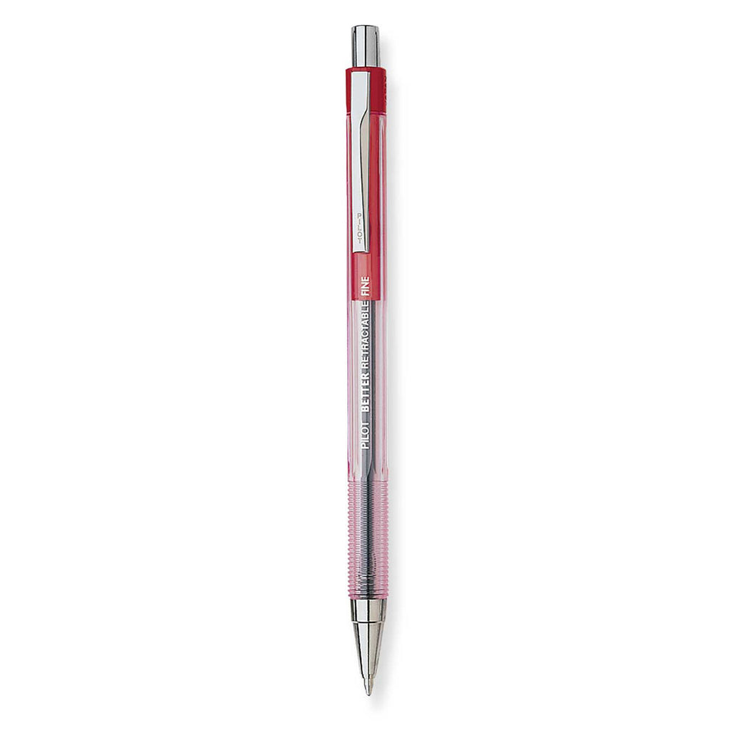 Pilot The Better Red Fine Retractable Ballpoint Pen Single 30002  Pilot Rollerball Pens