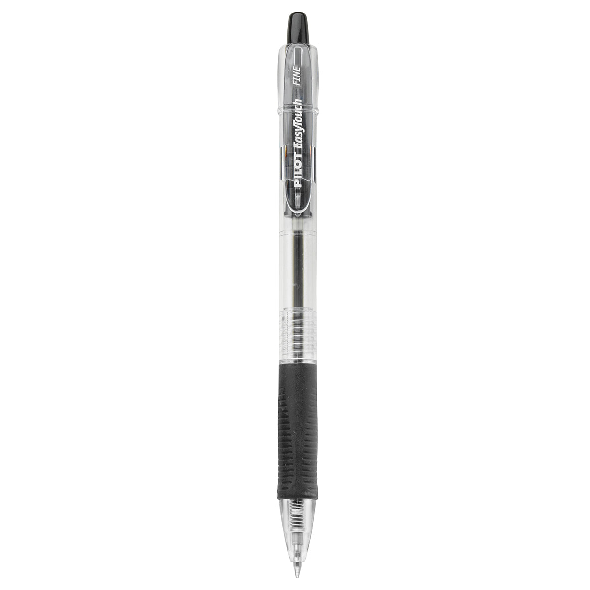 Pilot Easy Touch Black Ballpoint Pen, Fine, Retractable, Rubber