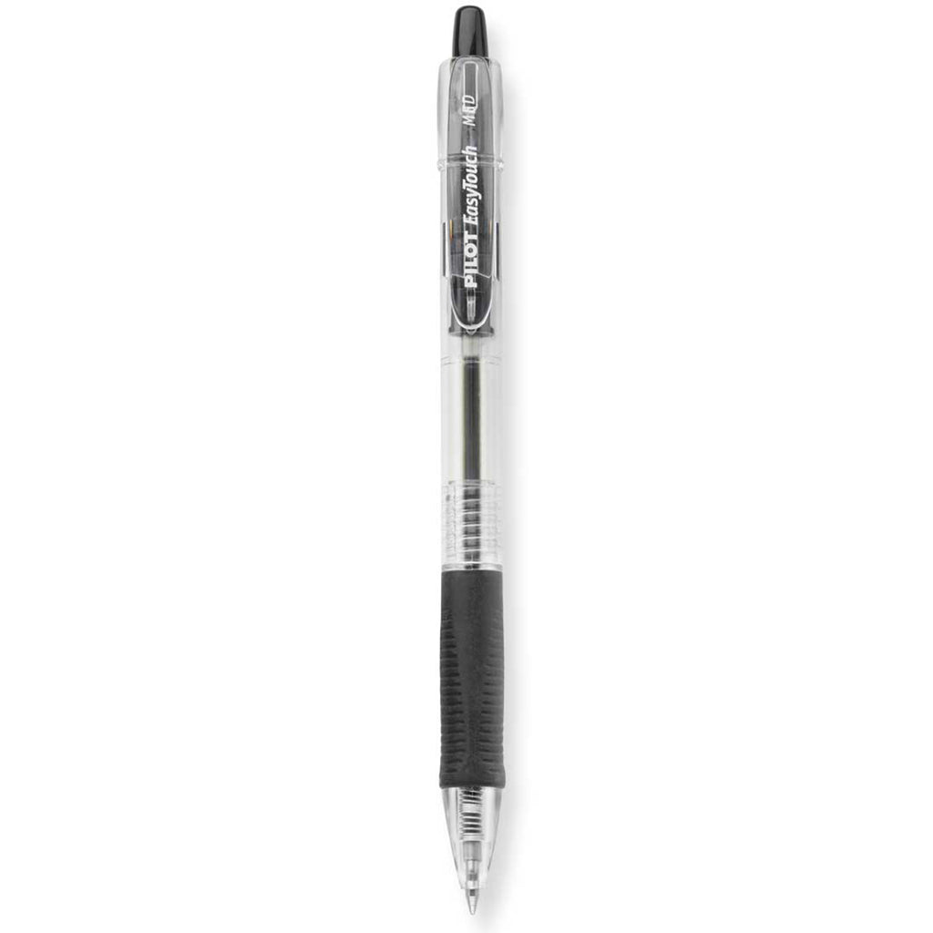 Pilot Easy Touch Black Ballpoint Pen, Medium, Retractable, Rubber Grip  Pilot Rollerball Pens