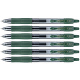 Pilot G2 Hunter Green Fine Point Gel Pen 0.7 mm Pack of 6  Pilot Gel Ink Pens