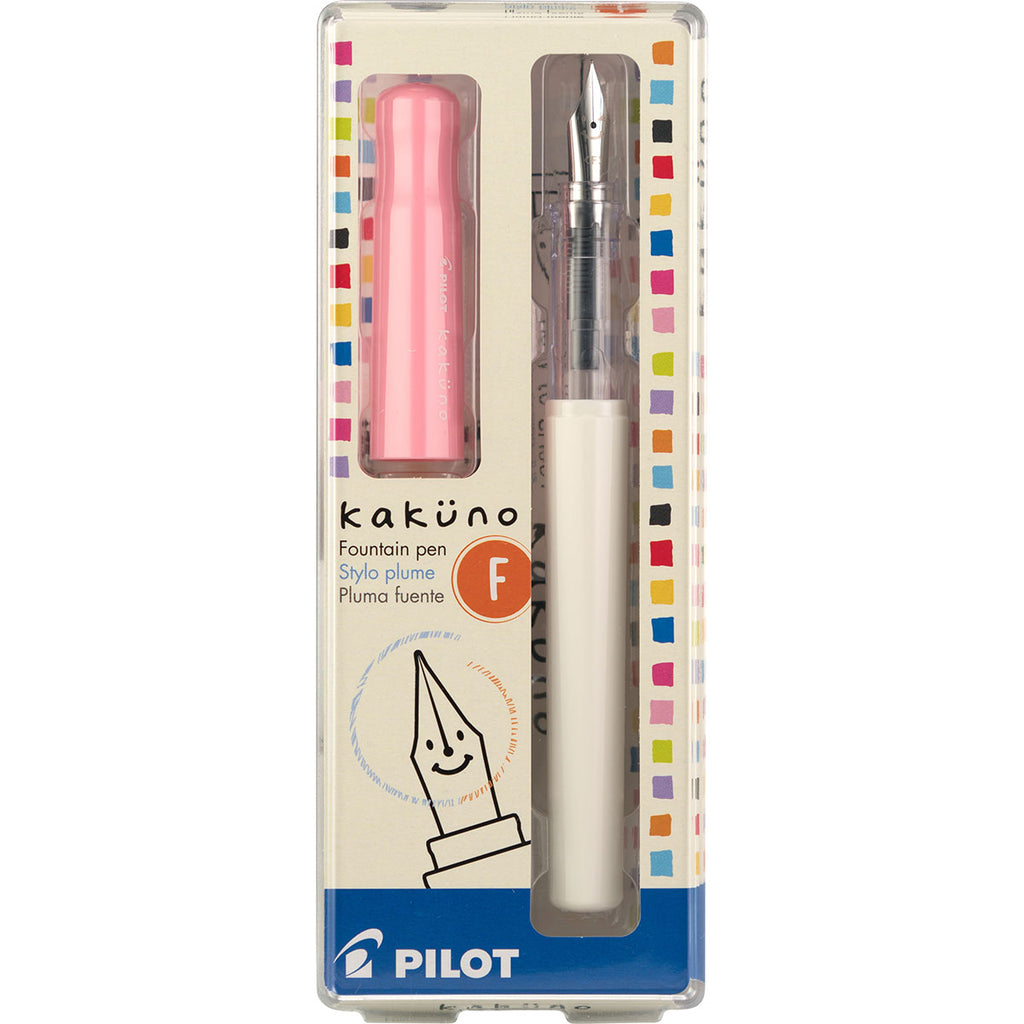 Pilot Kakuno Fountain Pen Fine, Pastel Pink and White