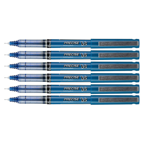 Pilot Precise V5 Blue Extra Fine Rollerball Pens 0.5mm Pack of 6  Pilot Rollerball Pens
