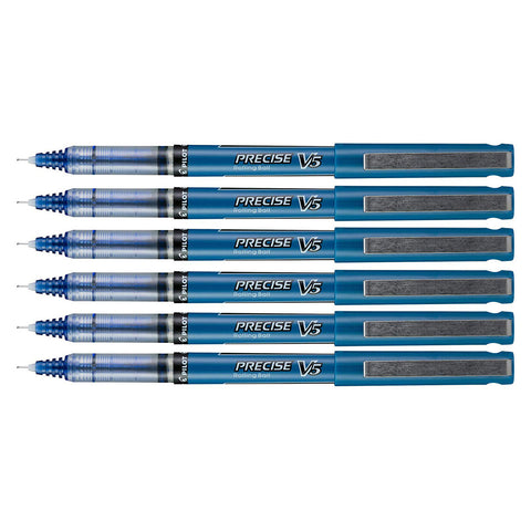 Pilot Precise V5 Blue Extra Fine Rollerball Pens 0.5mm Pack of 6  Pilot Rollerball Pens