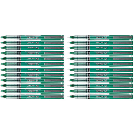 Pilot Precise V5 Green Roller Ball Pens 0.5mm Bulk Pack of 24  Pilot Rollerball Pens
