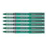 Pilot Precise V5 Green Roller Ball Pens 0.5mm Pack of 6