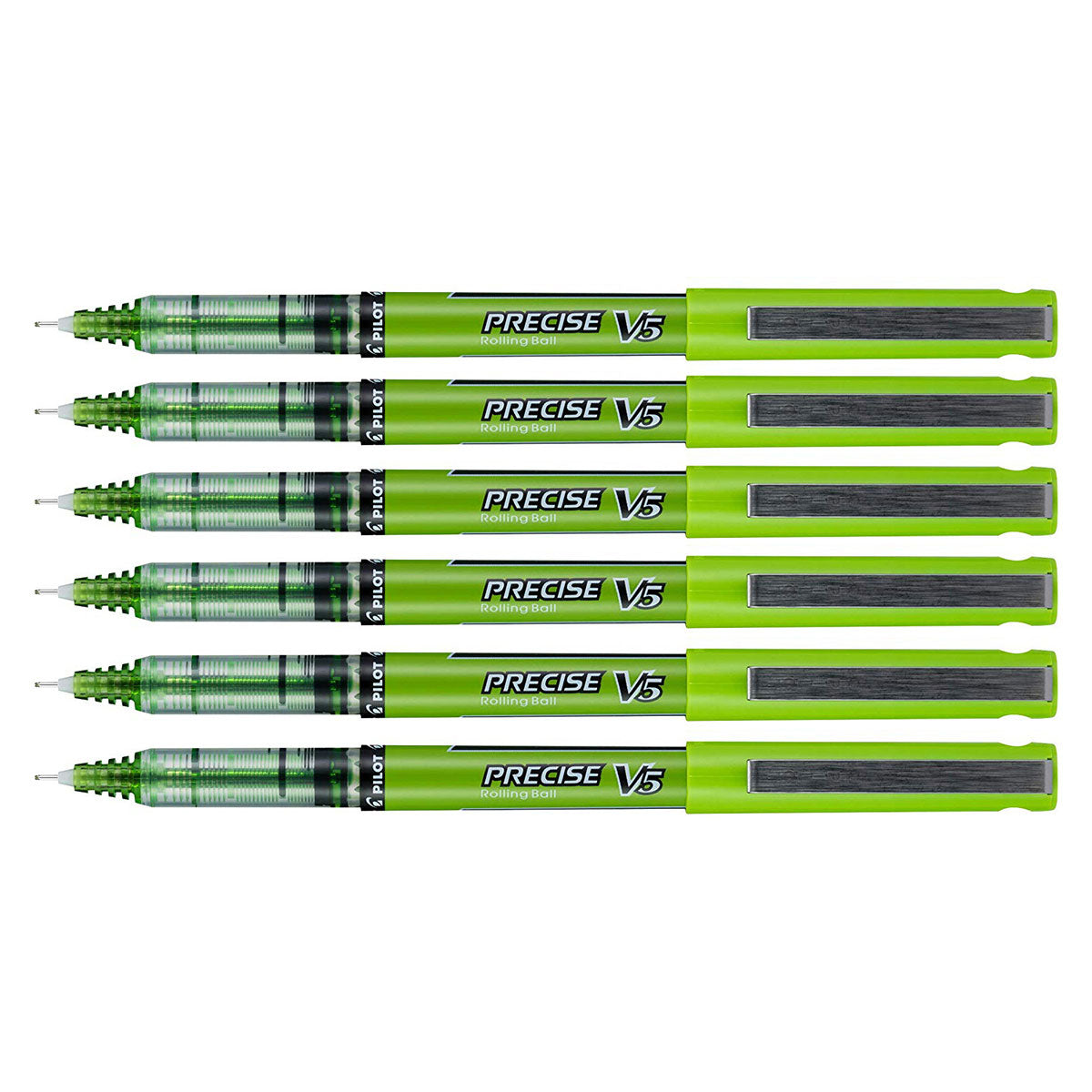 Pilot Precise V5 Extra Fine Lime Green Rolling Ball Pen 0.5mm Pack of 6  Pilot Rollerball Pens