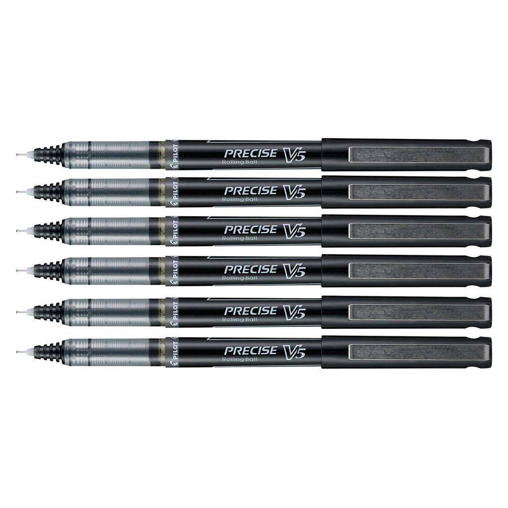 Pilot Precise V5 Black Extra Fine Rolling Ball Pen 0.5mm 6 Count  Pilot Rollerball Pens