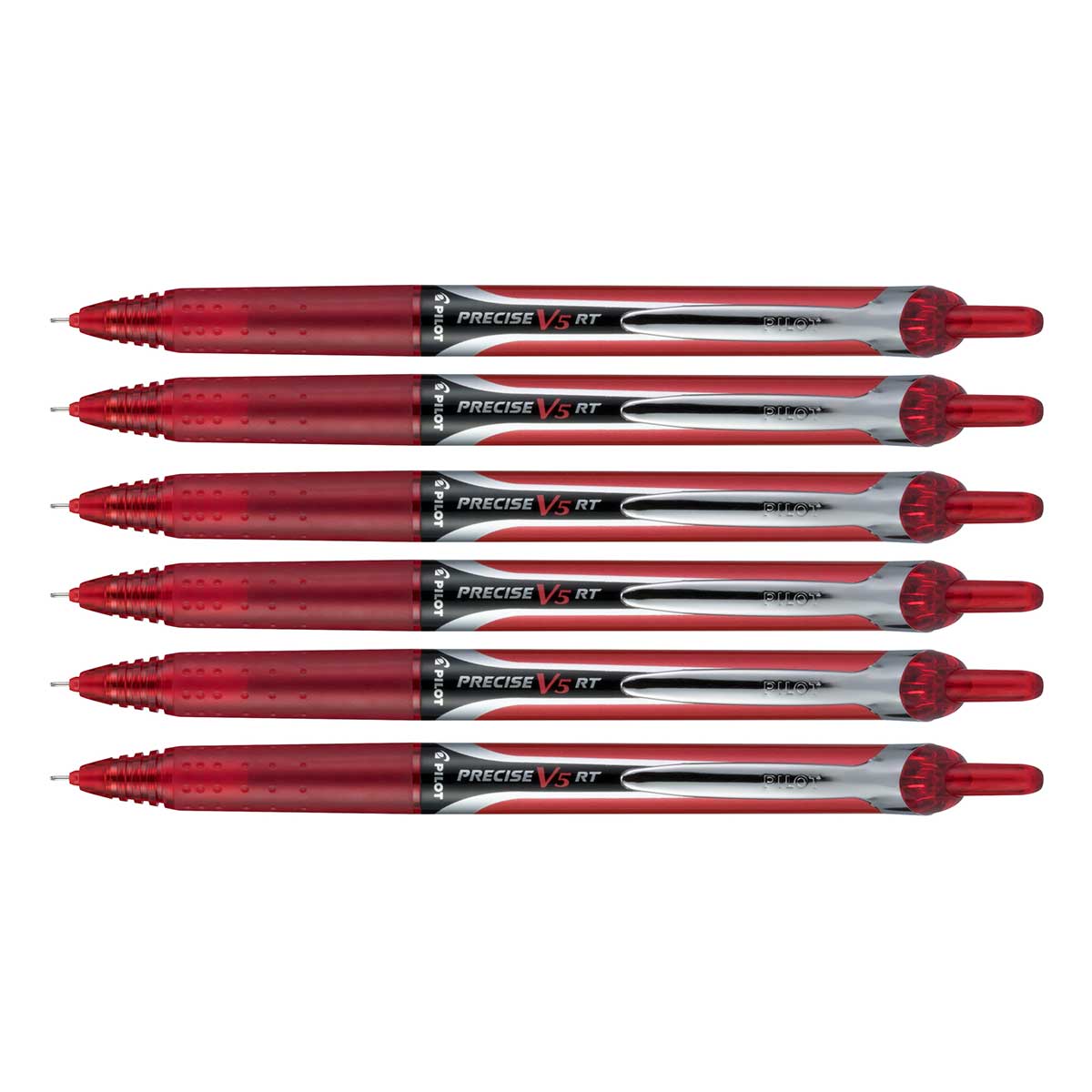 Pilot Precise V5 RT Red Extra Fine, Retractable Rollerball Pens Pack of 6  Pilot Rollerball Pens