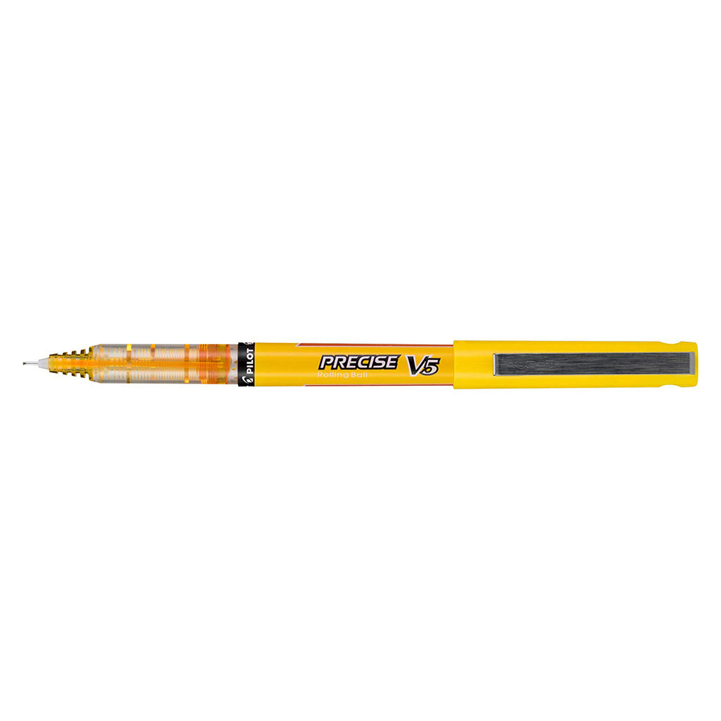 Pilot Precise V5 Extra Fine Yellow Rolling Ball Pen 0.5mm  Pilot Rollerball Pens
