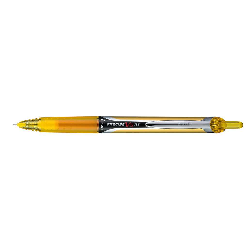 Pilot Precise V5 RT Yellow Extra Fine, Retractable Rollerball Pen  Pilot Rollerball Pens
