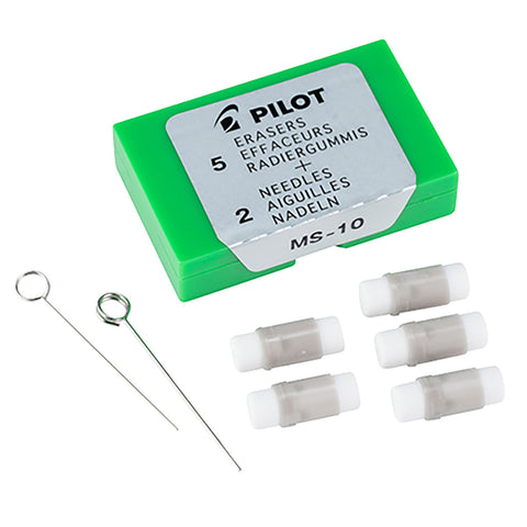 Pilot Rexgrip Eraser Refills Pack of 5 with 2 Needles  Pilot Eraser Refills