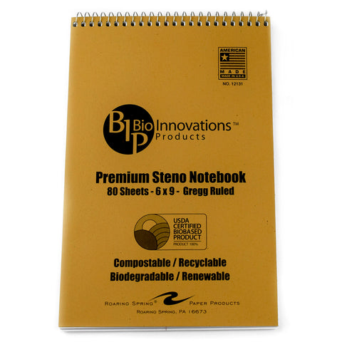 Bio Innovations Premium Steno Gregg Ruled Notebook 80 Sheets  Bio Innovations Notebook