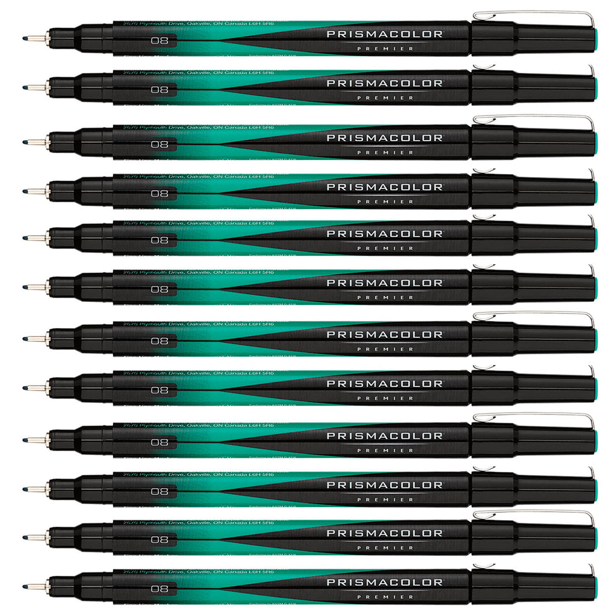 Prismacolor Fine Line Markers 08 Green Pack Of 12  Prismacolor Fineliner Pens