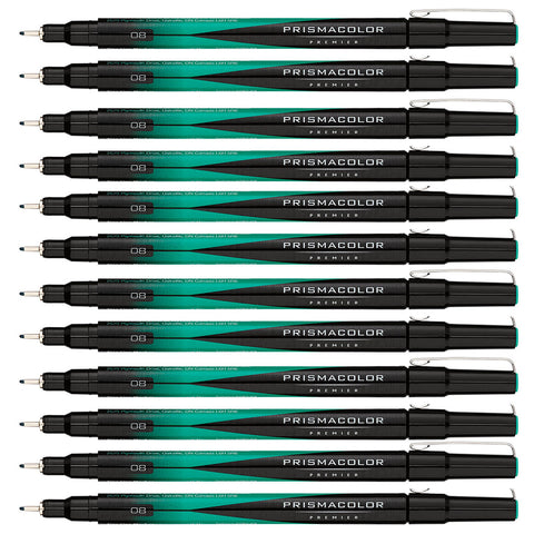 Prismacolor Fine Line Markers 08 Green Pack Of 12