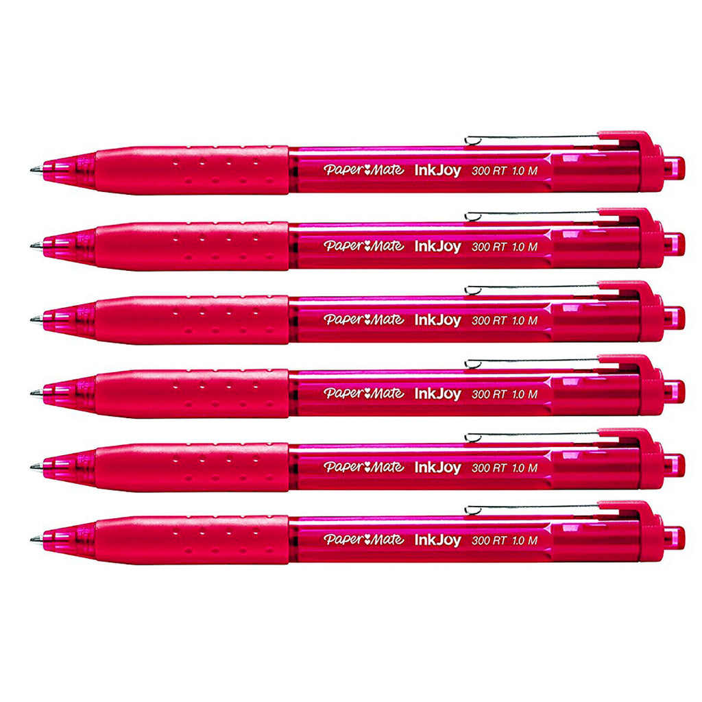 Retractable Ballpoint Pens Red Papermate 6 Count