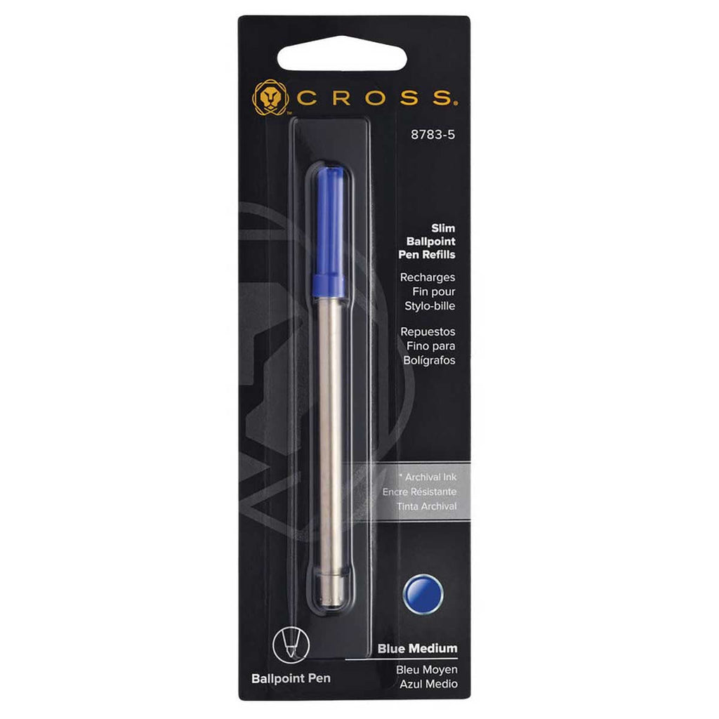Cross Slim Ballpoint Pen Refill For Cross Click Pens, Blue Medium 8783-5