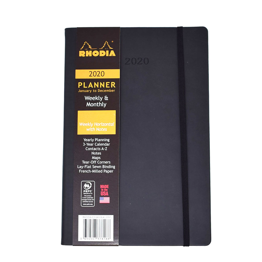 Rhodia 2020 Weekly Planner Black 6 X 9 Large