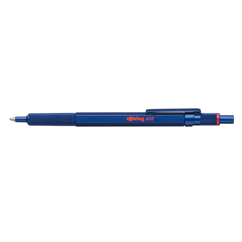 Rotring 600 Blue, Full Metal Ballpoint Pen, Black Ink