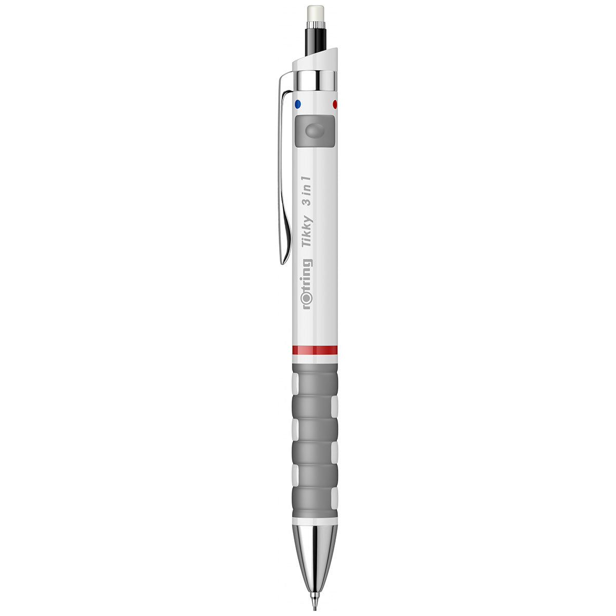 Rotring Tikky 3 in 1 Multi Pen Blue and Red ink and 0.7mm Mechanical Pencil, White Barrel 1904452  Rotring Multifunction Pens