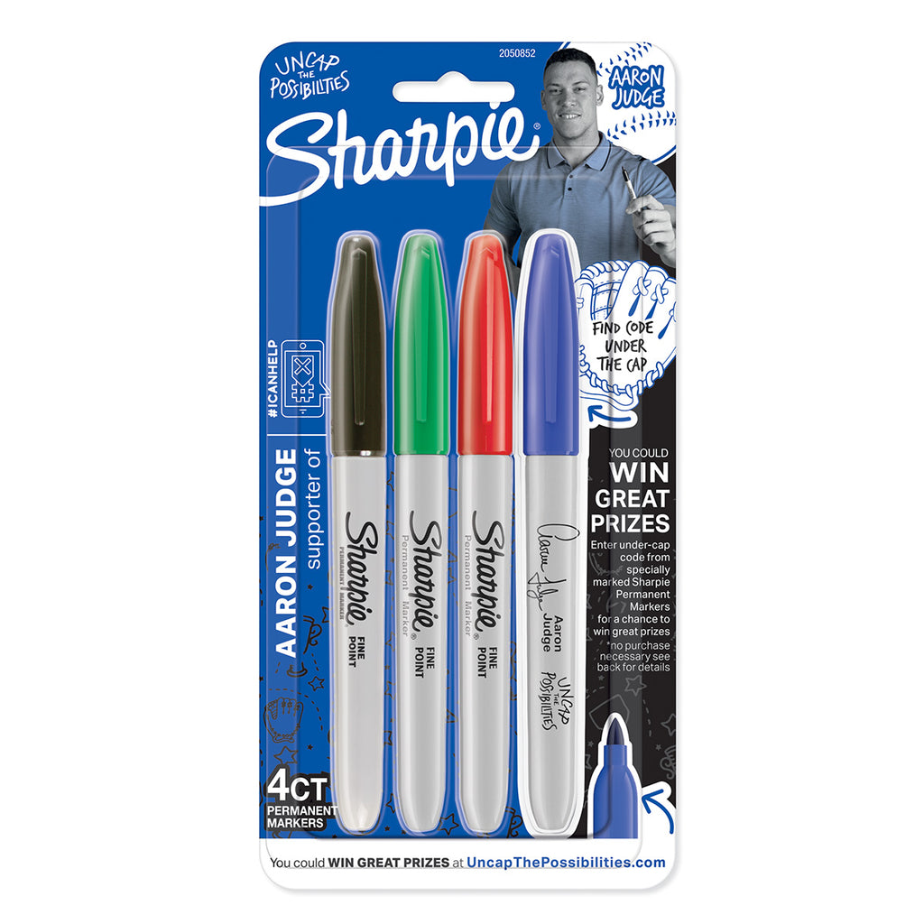 Sharpie Uncap The Possibilities, Aaron Judge Pack of 4 Markers  Sharpie Markers
