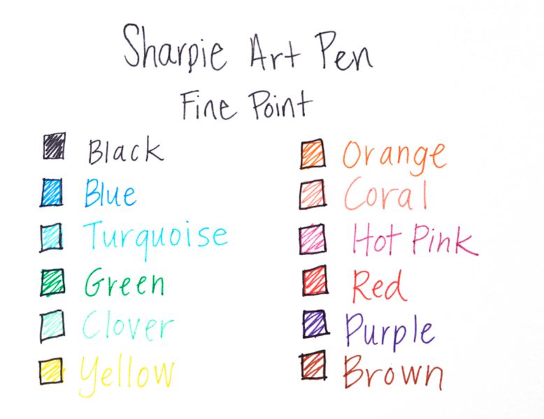Sharpie Coral Art Pen, Archival Ink Pen, Fine Point, Non BleedingPens and Pencils