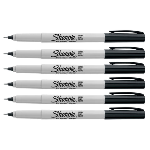 Sharpie Black Ultra Fine Markers Pack of 6  Sharpie Markers