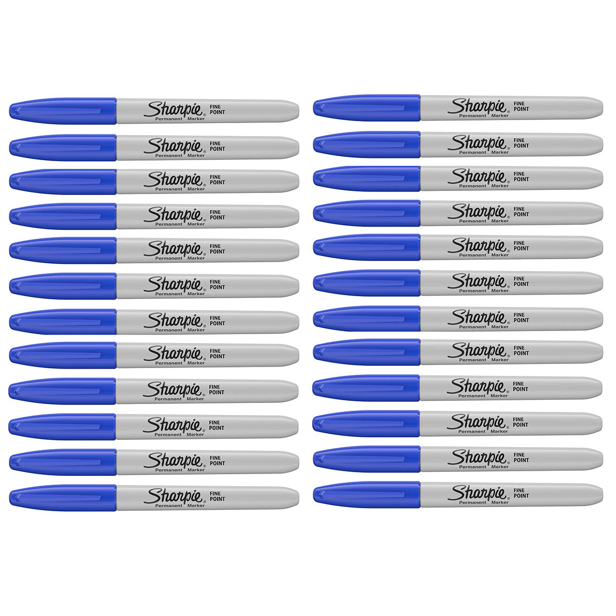 Sharpie Blue Markers, Fine Point, Bulk Pack of 24  Sharpie Markers