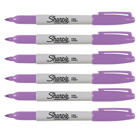 Sharpie Boysenberry Fine Point Permanent Marker Pack of 6  Sharpie Markers