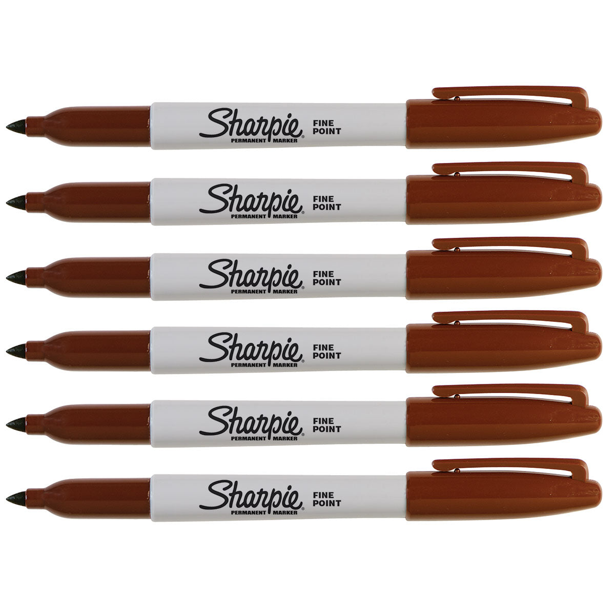 Sharpie Brown Markers, Fine Point, Pack of 6Pens and Pencils