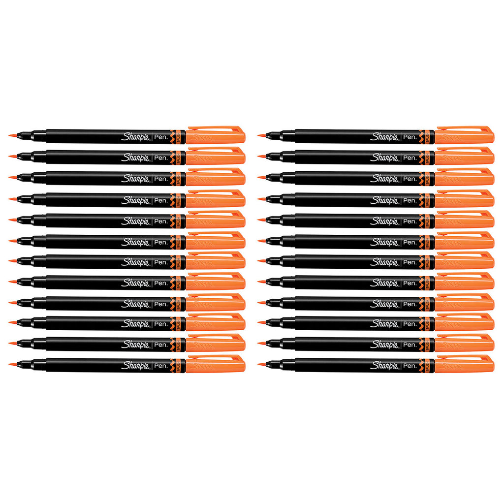 Sharpie Brush Tip Pen Orange Bulk Pack of 24