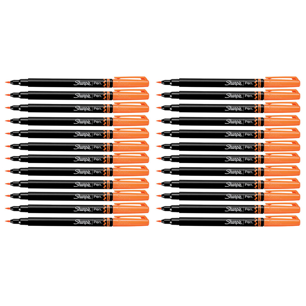 Sharpie Brush Tip Pen Orange Bulk Pack of 24