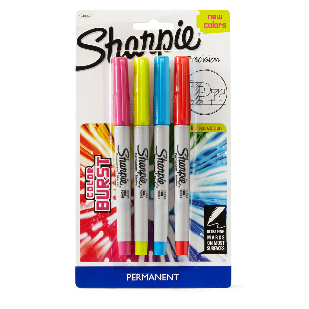 Sharpie Color Burst Pack of 4 Ultra Fine Precise Markers