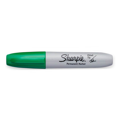 sharpie chisel green permanent marker for art or marking boxes