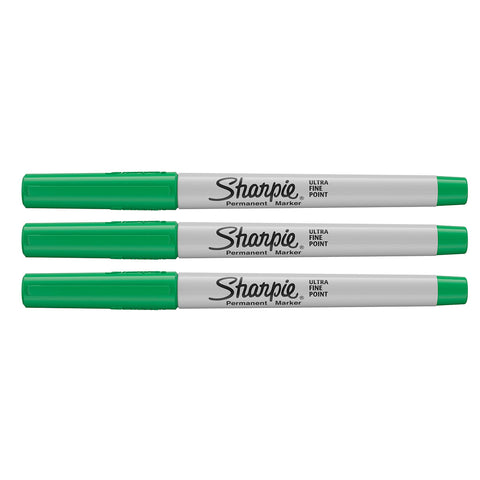 Sharpie Ultra Fine Green Markers Pack of 3