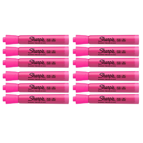 Sharpie Resaltador Pink Highlighter Pack of 12 - No Smear  Sharpie Highlighter