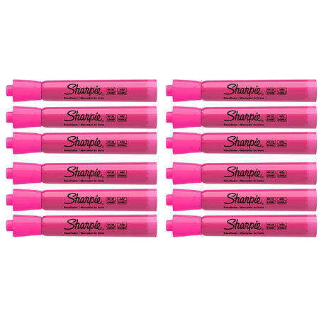 Sharpie Resaltador Pink Highlighter Pack of 12 - No Smear  Sharpie Highlighter
