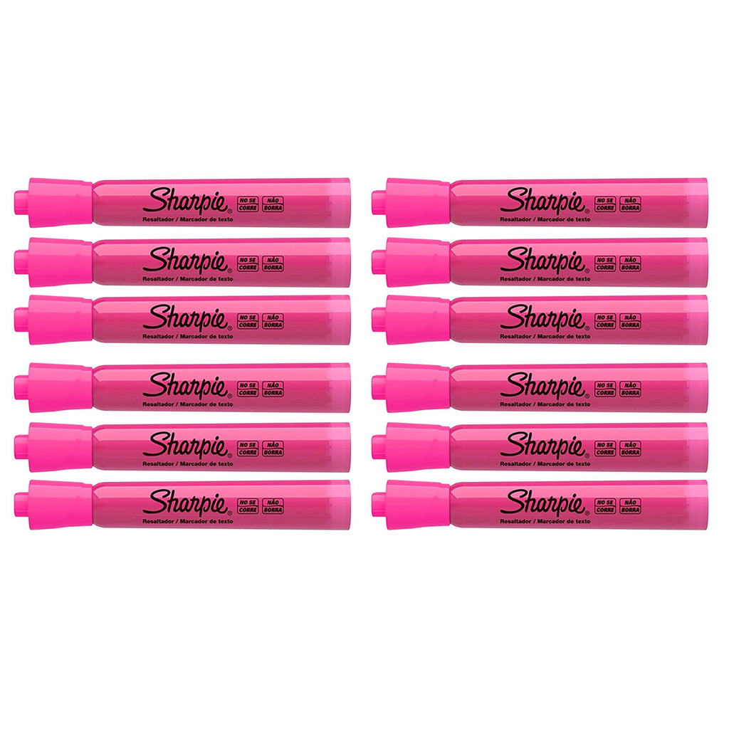 Sharpie Resaltador Pink Highlighter Pack of 12 - No Smear