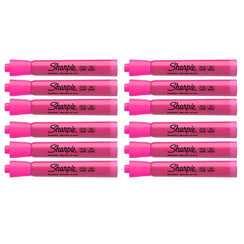 Sharpie Resaltador Pink Highlighter Pack of 12 - No Smear