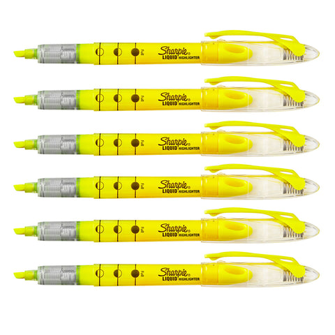 Sharpie Liquid Highlighters Yellow Pack Of  6  Sharpie Highlighter