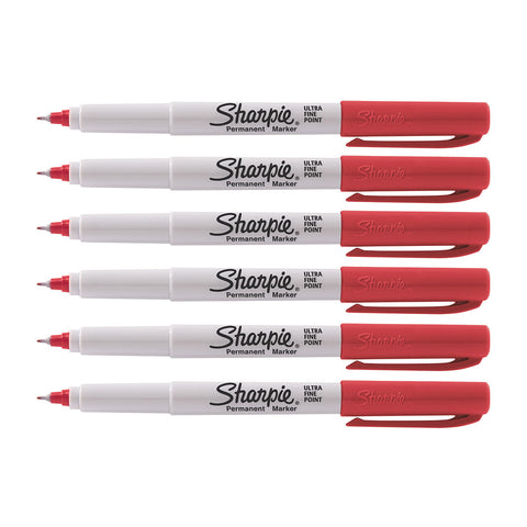 Sharpie Jupiter Red, Ultra Fine Point Permanent Markers Pack of 6  Sharpie Markers