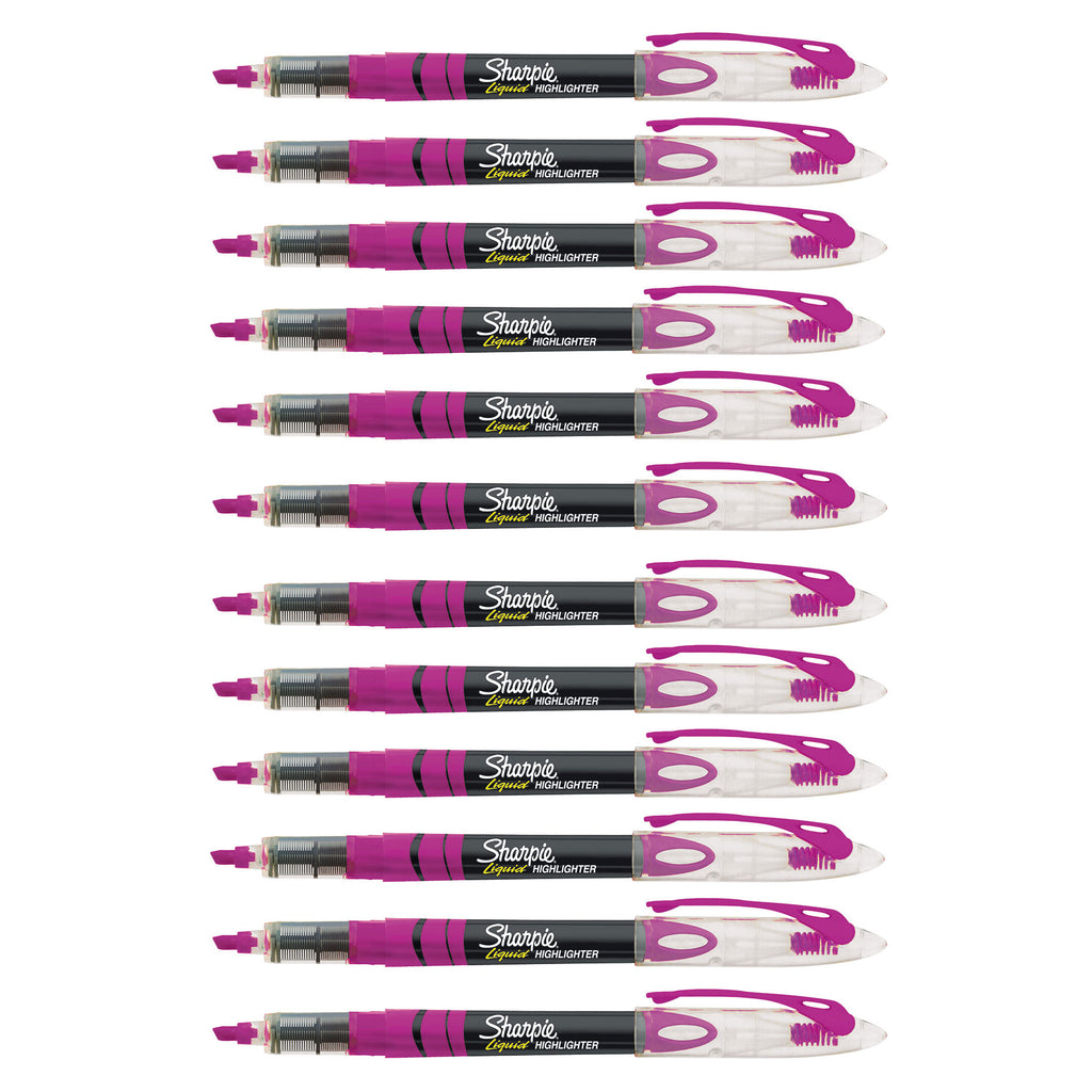 Sharpie Liquid Highlighter Berry Narrow Chisel Tip 12 Count