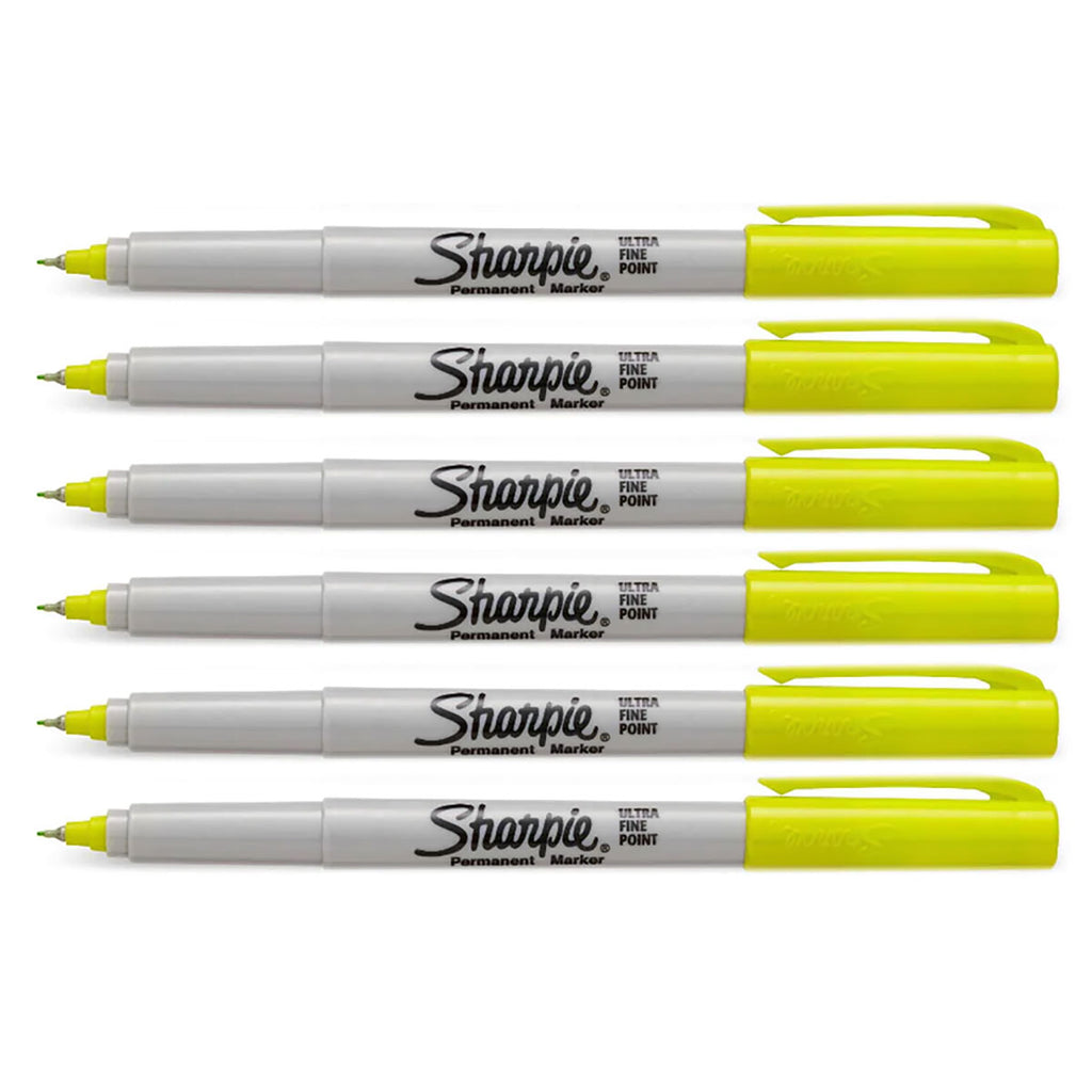 Sharpie Supersonic Yellow Ultra Fine Markers, Pack of 6